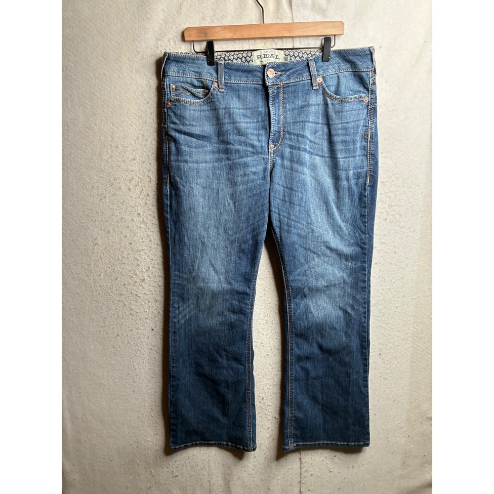 Ariat REAL Denim Mid Rise Bootcut Jeans Medium Wash Womens 34S RN105037